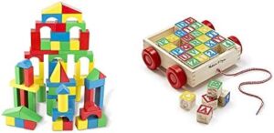 Melissa & Doug Wooden Building Blocks Set